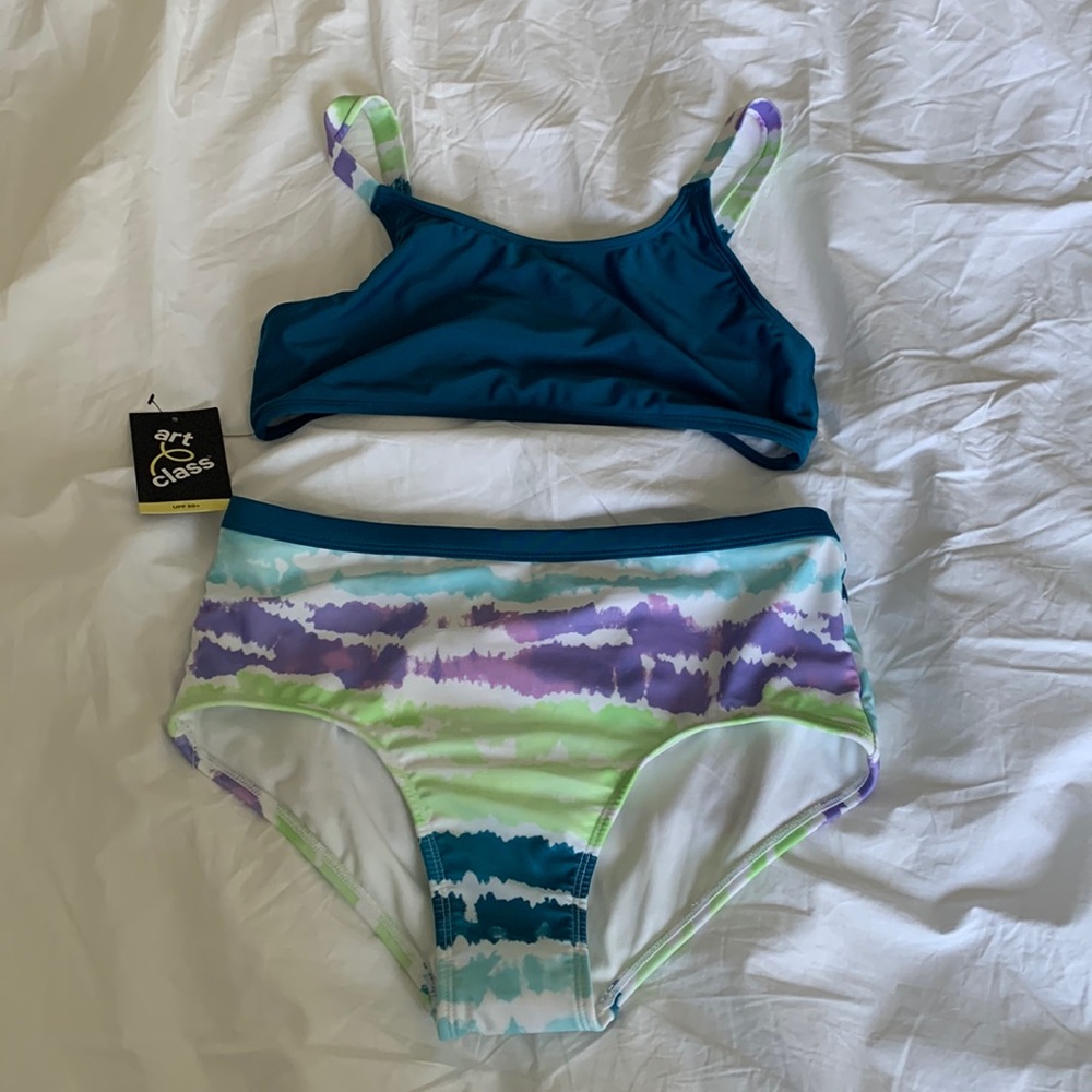 NWT Target Art Class brand kids high waisted two-piece bathing suit